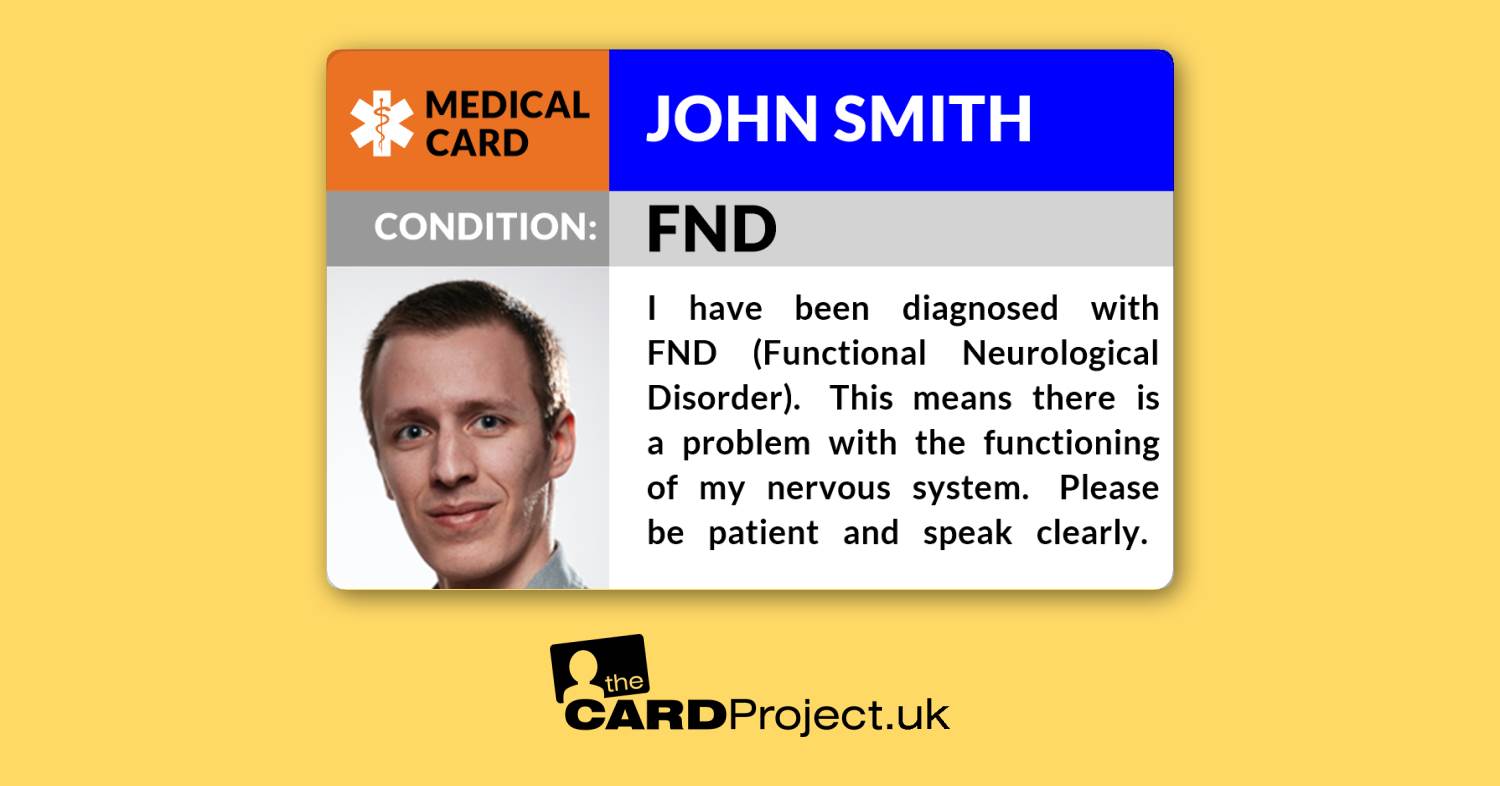 FND Awareness Photo Medical ID Alert Card